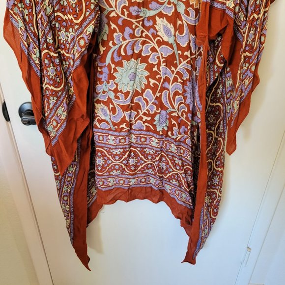 Free People Red and Purple Floral Kimono Cardigan - Picture 6 of 10